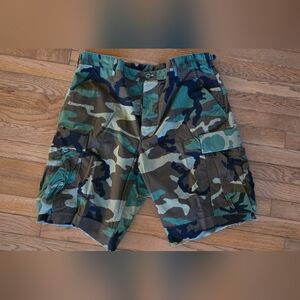 Army Green Fatigue Cut Off Cargo Shorts Mens Large